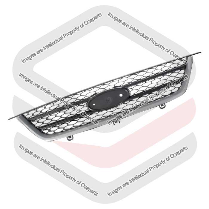 Ozeparts Fits Ford Falcon BF Series 2 3 MK2 MK3 2006~2008 Futura Fairmont XL XLS XT | Main Radiator Upper Grille Top Front Grill (Grey Lower Mould)