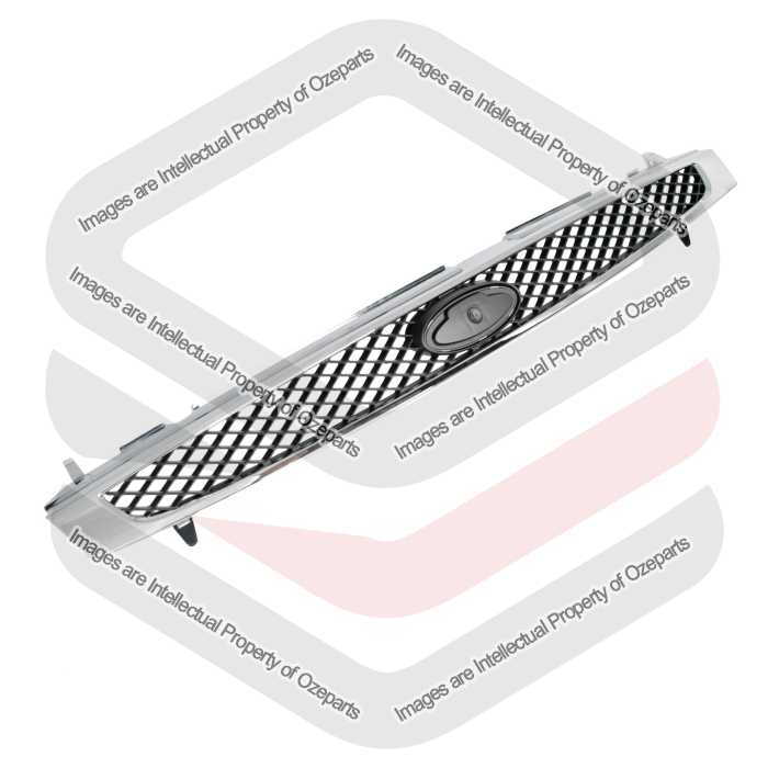 Ozeparts Fits  Ford Fiesta WP 2003~2005 3 & 5 Door Hatch | Main Radiator Upper Grille Top Front Grill Mesh (Chrome) | 1 Unit