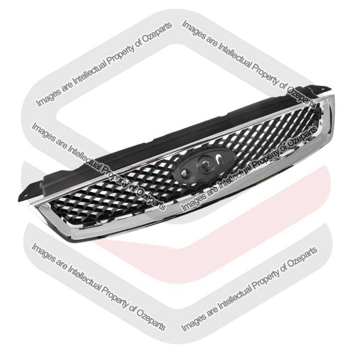 Ozeparts Fits Ford Focus LS LT 2005~2009 Sedan / Hatch | New Main Radiator Grille Upper Mesh Front Grill (Chrome) | 1 Unit