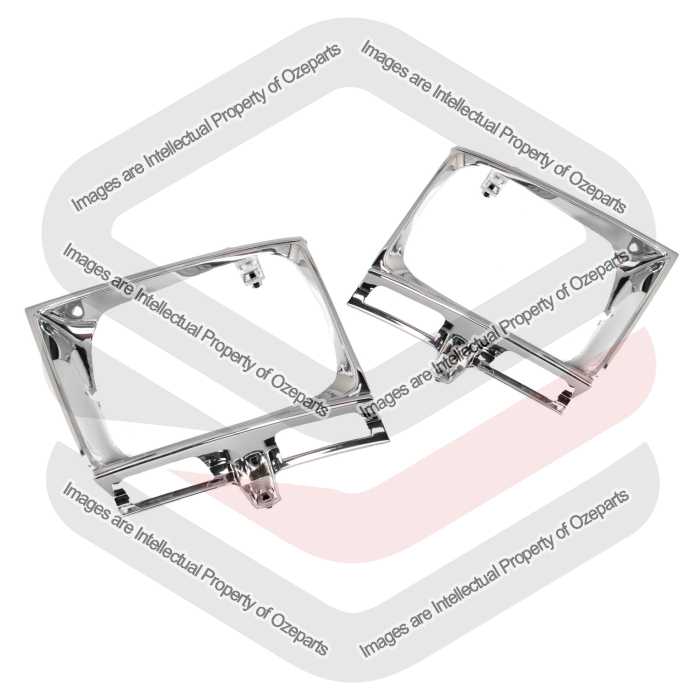 Pair LH+RH Head Lamp Case Rim Surround Chrome For Toyota Hilux 4WD 1988~1991