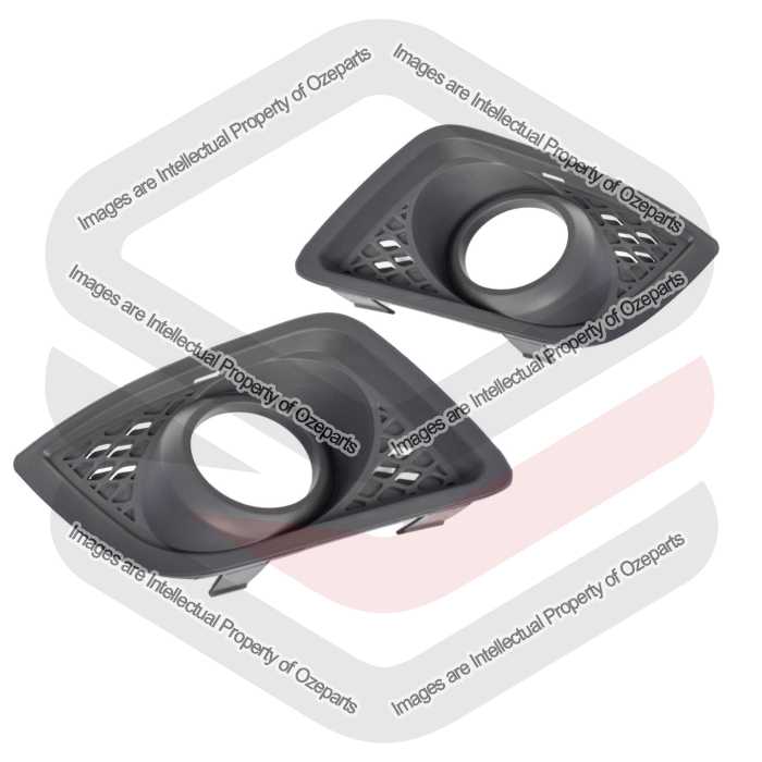 Ozeparts Fits Ford Fiesta WQ 2005~2008 | Fog Light Cover Bumper Lamp Bezel Insert (With Fog Light Type) | Pair of LH Left Hand + RH Right Hand