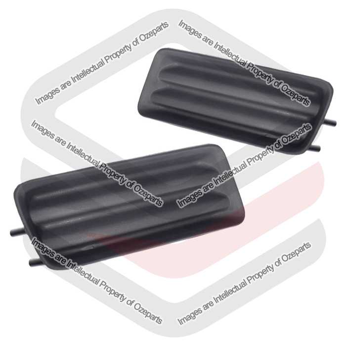 Pair LH+RH Fog Light Cover Grille Insert Black For Holden Rodeo RA 2003~2007