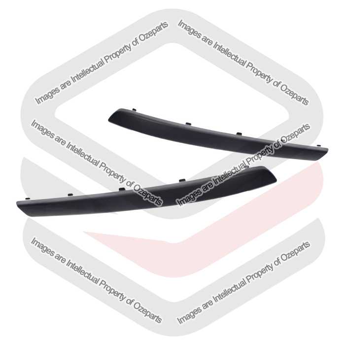 Set Pair LH+RH Front Bumper Bar Mould Trim Black For Holden Barina XC 04~05