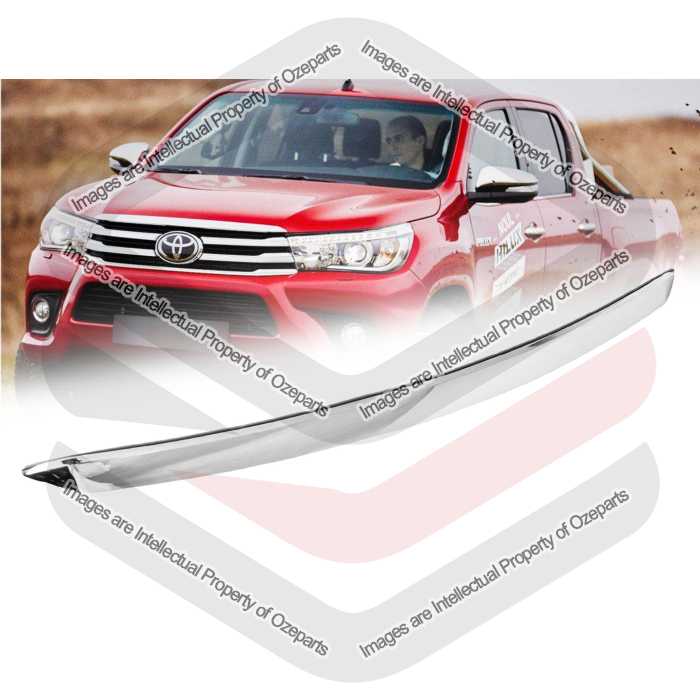 Premium Bonnet Hood Mould Garnish Trim Chrome For Toyota Hilux 2015~On