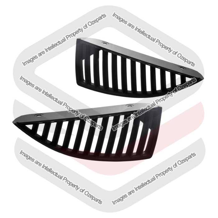 Pair LH+RH Grille Upper Front Grill Black For Mitsubishi Lancer CH 2003~2006
