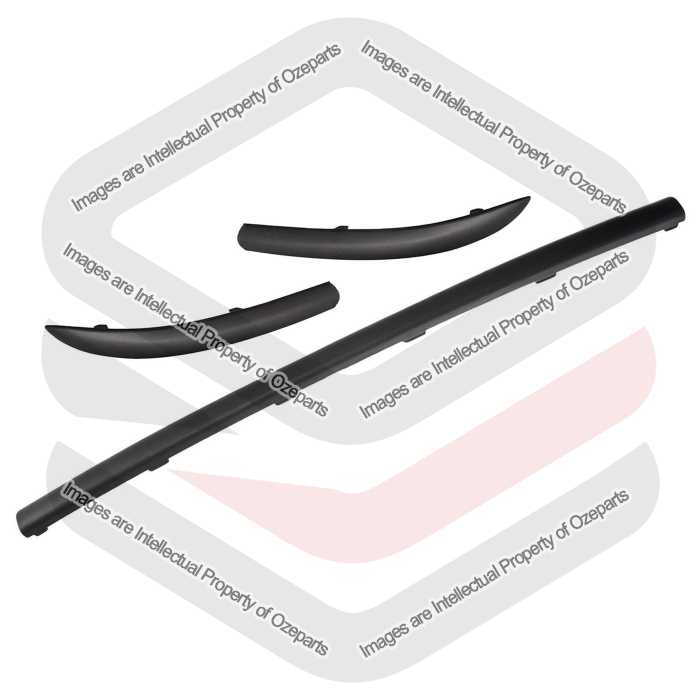 Ozeparts Fits Ford Focus LR 2002~2005 3 & 5 Door Hatch | Rear Bumper Bar Mould Strips (Texture Black) | Set of 3 Pcs Centre + LH Left + RH Right