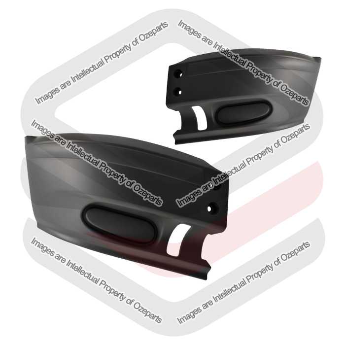 Ozeparts Fits Compatible With Ford Transit Van VH Series 2000~2006 | Front Bumper Bar Ends Corner (No Fog Light Type) | Pair of LH Left + RH Right