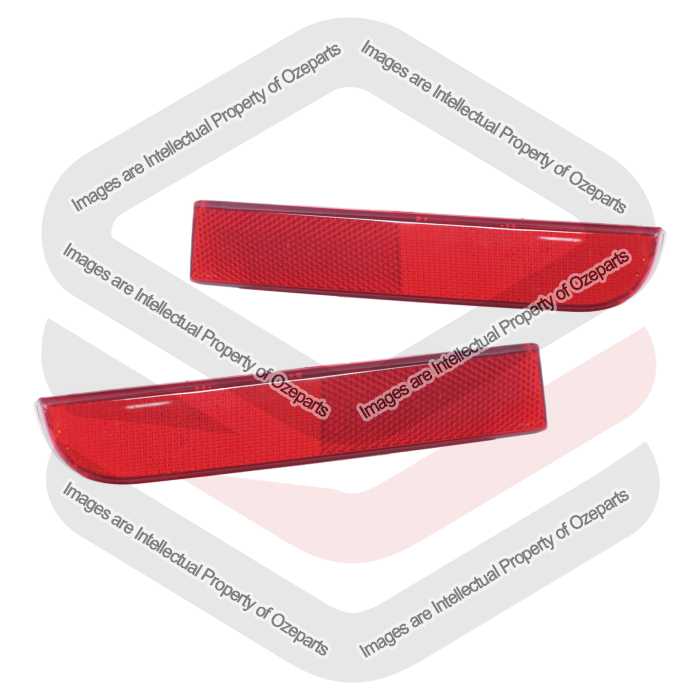 Pair LH + RH Rear Bumper Bar Reflector For Mitsubishi Lancer CJ 2007~2015