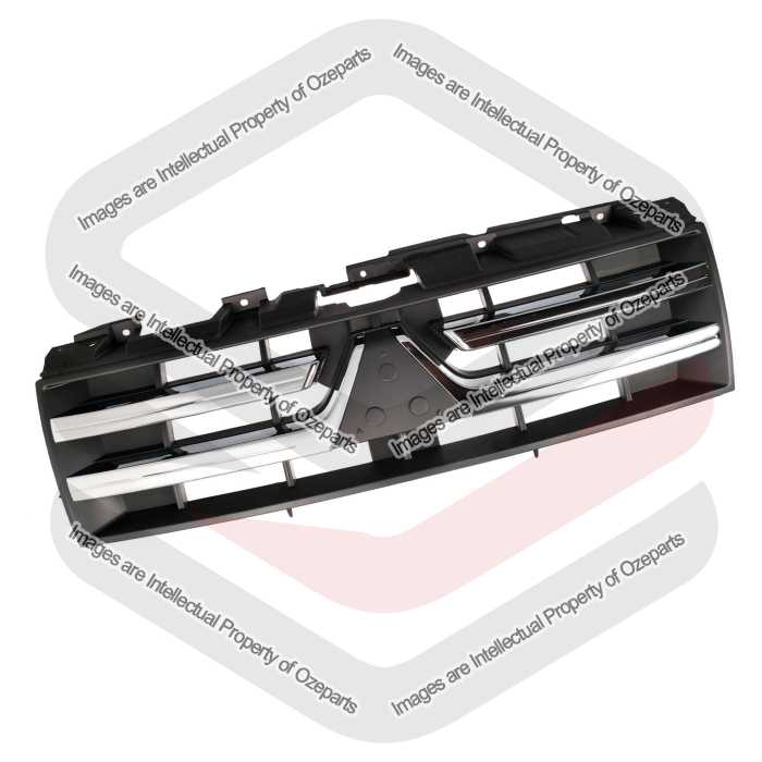 Ozeparts Fits Mitsubishi Pajero NS NT Series 2006~2011 | Main Radiator Upper Grille Top Front Grill (Chrome Dark Grey) | 1 Unit