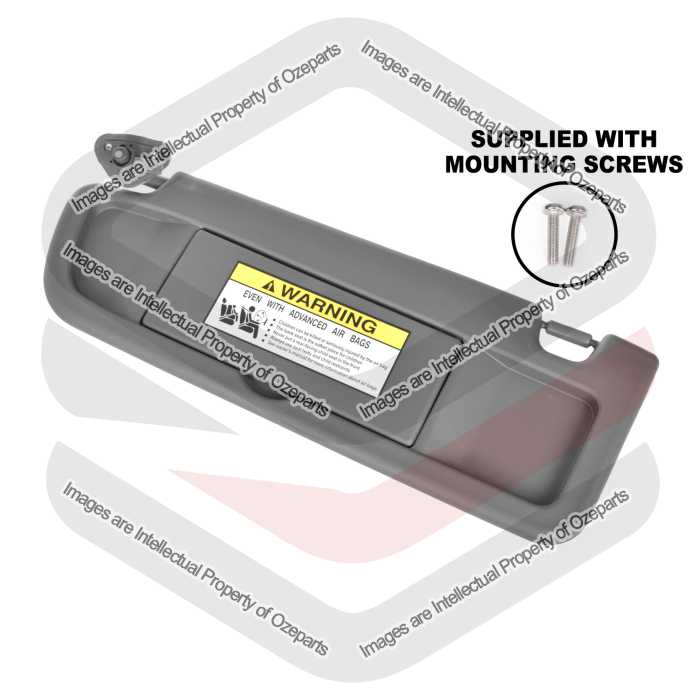 Ozeparts Fits Honda Civic FD 2006~2012 4 Door Sedan | Interior Sun Visor (Dark Grey) | LH LHS Left Hand (Passenger Side)