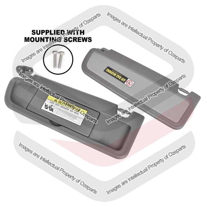 Ozeparts Fits Honda Civic FD 2006~2012 4 Door Sedan | Interior Sun Visor (Dark Grey) | Pair of LH LHS Left (Passenger) + RH RHS Right (Driver)