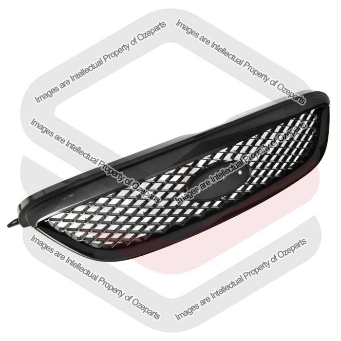 Ozeparts Fits Ford Falcon BA BF Sedan Wagon Ute 2002~2006 XT Futura | Main Radiator Upper Grille Top Front Grill (Black) | 1 Unit