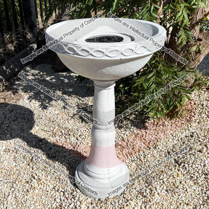 Koi Garden Solar Water Fountain White Bird Bath 77CM Outdoor Garden Decoration