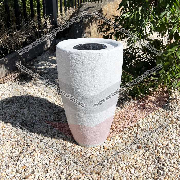 Koi Garden Solar Water Fountain White Bird Bath Outdoor Garden 50cm
