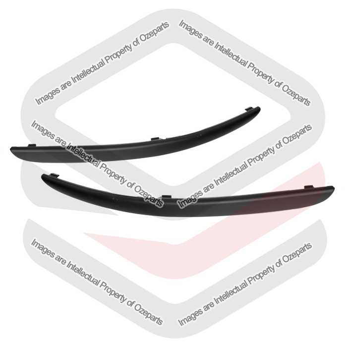 Ozeparts Fits Ford Focus LR 2002~2005 | Front Bumper Bar Mould Strips (Matte Black) | Pair of LH Left (Passenger) + RH Right (Driver)
