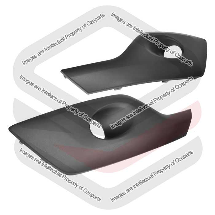 Ozeparts Fits Ford Transit Custom Van VN Series 2012~2017 | FogLight Fog Lamp Bezels Covers Inserts Grey (With Fog Hole) | Pair of LH Left + RH Right
