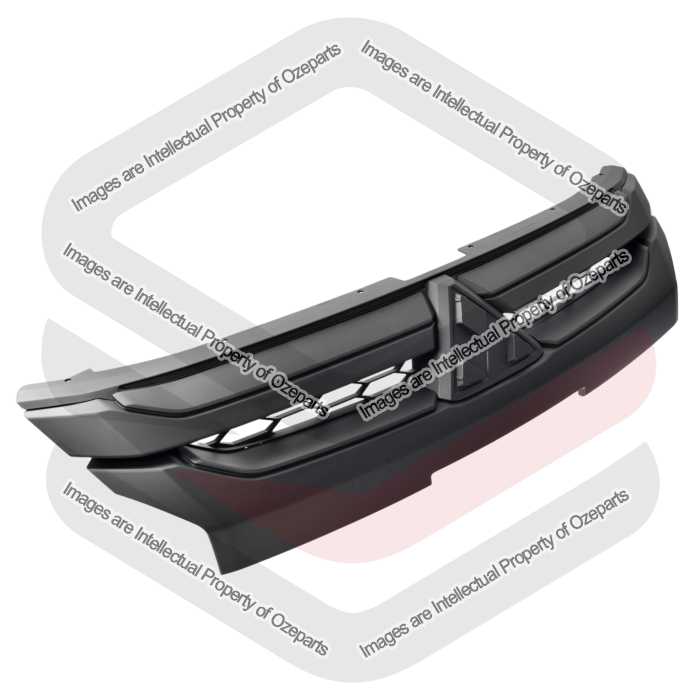Main Radiator Grille Top Front Grill Black For Mitsubishi Triton MR 2018~2023