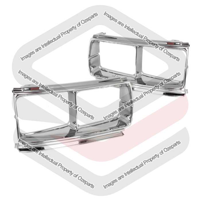 Pair LH+RH Head Light Lamp Case Rim Chrome For Toyota Landcruiser FJ80 90~98 GXL