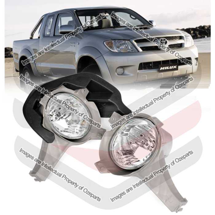 Full Set Fog Light Spot Driving Lamp KIT For Toyota Hilux 2005~2008 Ute SR SR5