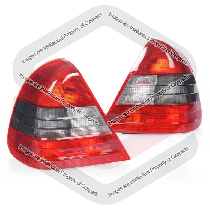 Pair LH+RH Tail Light Lamp (Clear) For Mercedes Benz C Class W202 Sedan 94~97