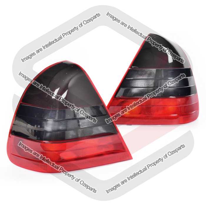 Pair LH+RH Tail Light Lamp (Tinted) For Mercedes Benz C Class W202 Sedan 97~00