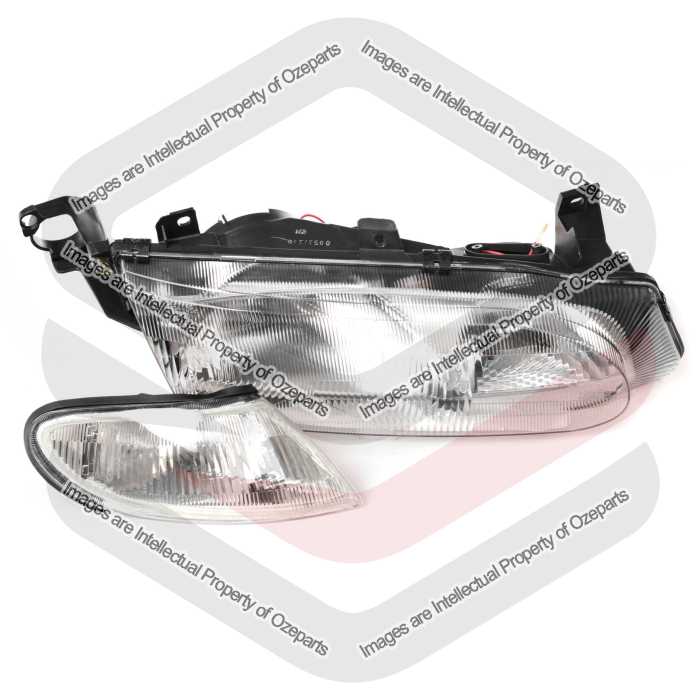 TYC Fits Ford Falcon / Futura EL 1996~1998 Sedan Wagon | Headight Front Lamp With Indicator Corner Lamp | Set 2 Pcs of RH RHS Right Hand (Driver Side)