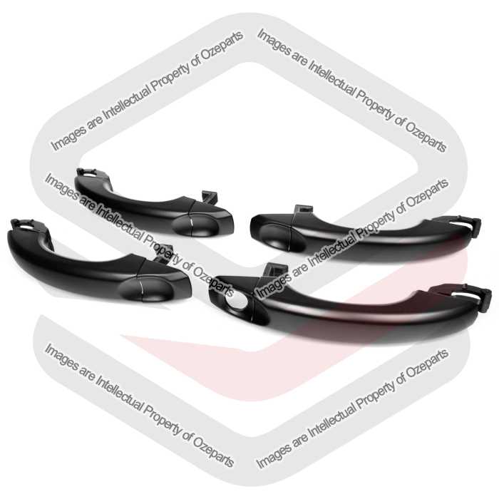Full Set of 4 Pcs Outer Door Handles Black For VW Volkswagen Amarok 2010~2022