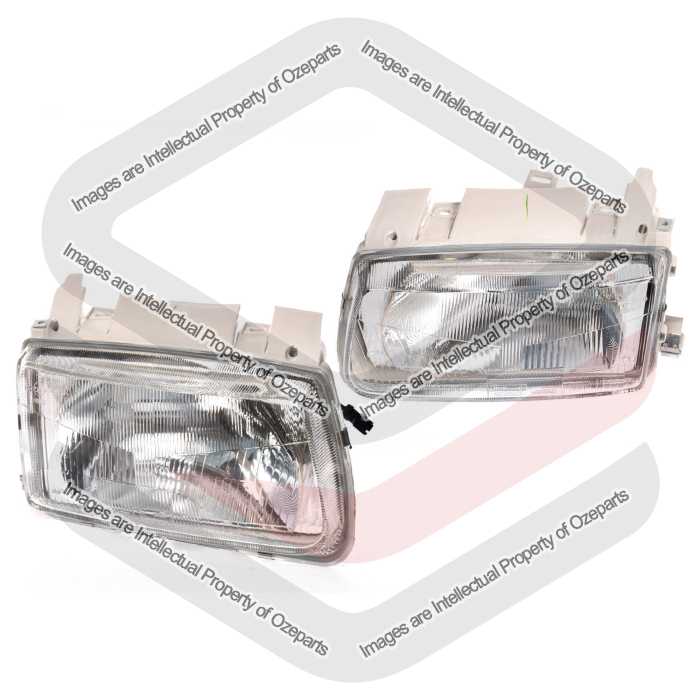Set Pair LH+RH Head Light Lamp Chrome For VW VolksWagen Polo 1995~2000