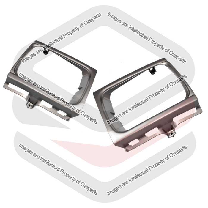 Pair LH+RH Head Light Case Rim Surround Grey For Toyota Hilux 4WD 1991~1994