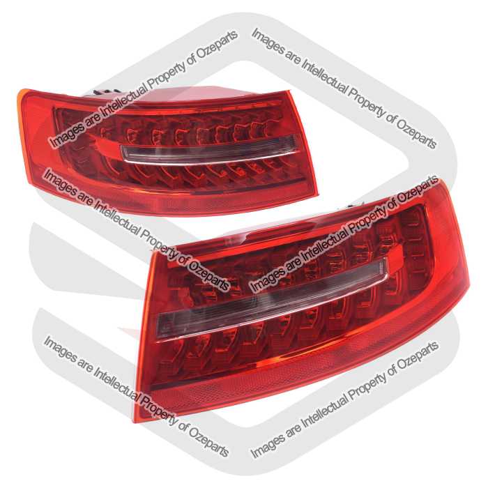 Ozeparts Fits Audi A6 / S6 C6 Series 2 2008~2011 4 Door Sedan | Taillights Tail Lights Rear Lamps (LED) | Pair of LH Left + RH Right