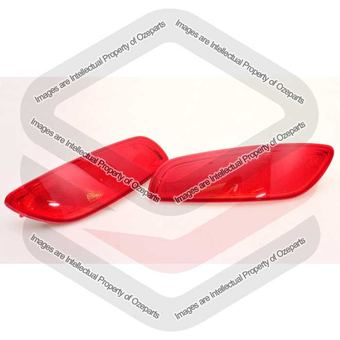 TYC Fits Hyundai Santa Fe CM 2009~2012 | Rear Bumper Bar Reflex Reflector (No Light / Lamp Globe Provision) | Pair of LH Left Hand + RH RHS Right Hand