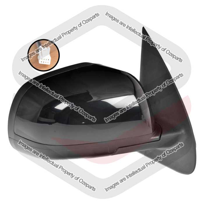 Ozeparts Fits Nissan Micra K13 Series 1 2010~2015 ST ST-L Only | Electric Power Door Mirror (3 Pins - Gloss Black) | RH RHS Right Hand (Driver Side)