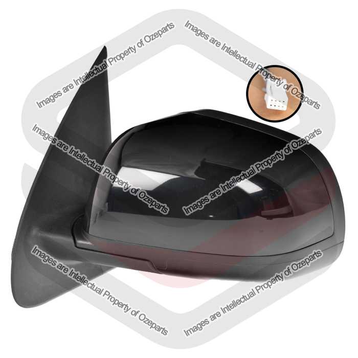 Ozeparts Fits Nissan Micra K13 Series 1 2010~2015 ST ST-L Only | Electric Power Door Mirror (3 Pins - Gloss Black) | LH LHS Left Hand (Passenger Side)