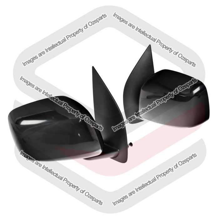 Ozeparts Fits Nissan Navara Ute Vin MNT Thailand 2008~2014 | Manual Door Mirrors (Gloss Black) | Pair of LH Left Hand + RH Right Hand