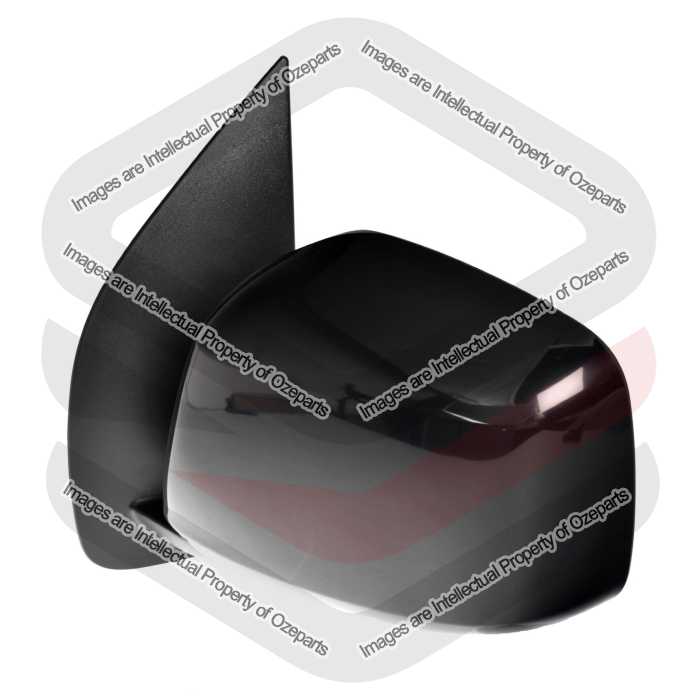 Ozeparts Fits Nissan Navara Ute Vin MNT Thailand 2008~2014 | Manual Door Mirror (Gloss Black) | LH LHS Left Hand (Passenger Side)