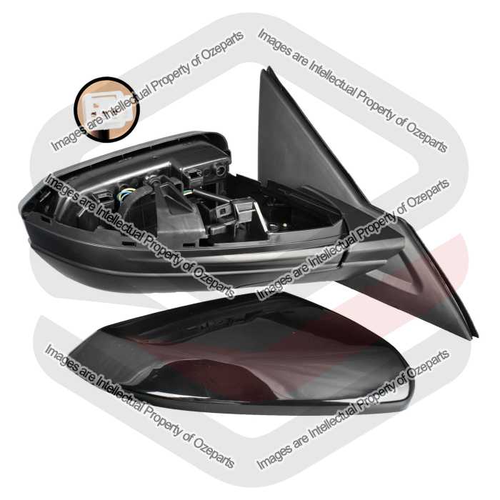 Ozeparts Fits Honda Civic 10th Generation FC FK 2016~2022 Sedan Hatch | Electric Power Door Mirror (3 Pins - Gloss Black) | RH RHS Right (Driver)