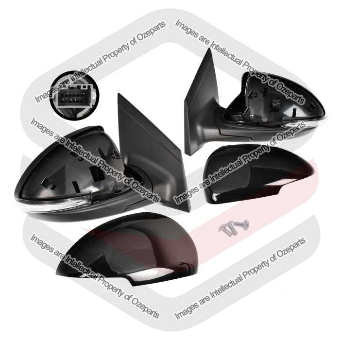 Door Mirror AM Electric (5 Pin) (Black) (SET LH+RH)