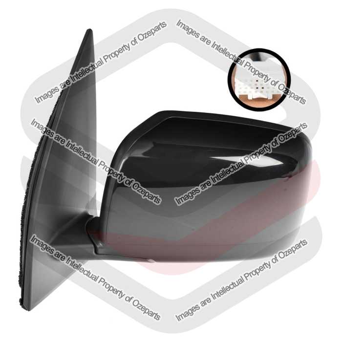 Ozeparts Fits Nissan Xtrail T31 Series 1 & 2 2007~2014 | Electric Power Door Mirror (3 Pins - Gloss Black) | LH LHS Left Hand (Passenger Side)