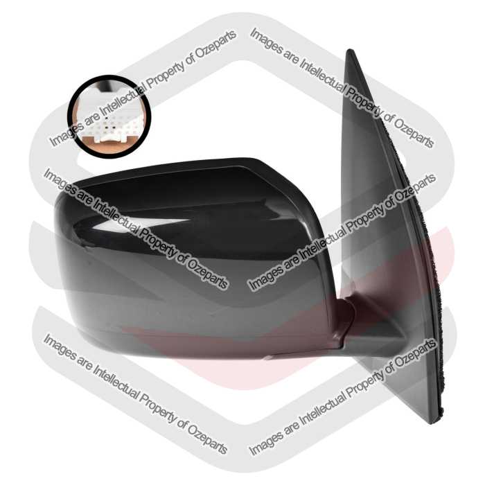 Ozeparts Fits Nissan Xtrail T31 Series 1 & 2 2007~2014 | Electric Power Door Mirror (3 Pins - Gloss Black) | RH RHS Right Hand (Driver Side)