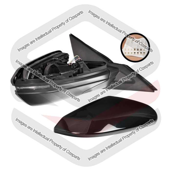 Ozeparts Fits Honda Civic 10th Generation FC FK 2016~2022 Sedan Hatch | Electric Power Door Mirror (7 Pins - Gloss Black) | RH RHS Right (Driver)