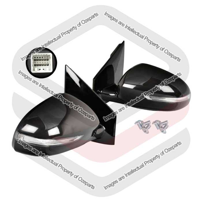 Pair LH+RH Electric Door Mirror 8 Pins Black For Kia Spotage QL 2015~2018