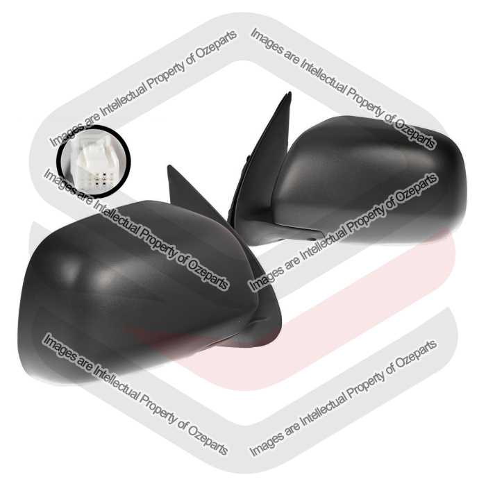 Pair LH+RH Electric Door Mirror 3 Pin Black For Toyota Hilux Ute 2010~2015