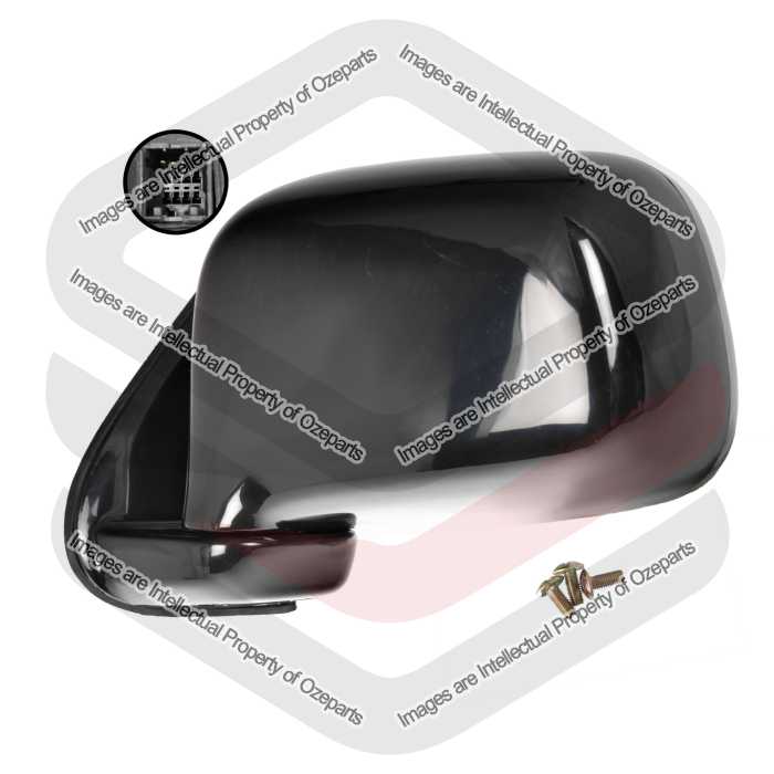 Ozeparts Fits Honda CRV CR-V RD Series 1 & 2 1997~2001 | Electric Power Door Mirror (3 Pins - Gloss Black) | LH LHS Left Hand (Passenger Side)