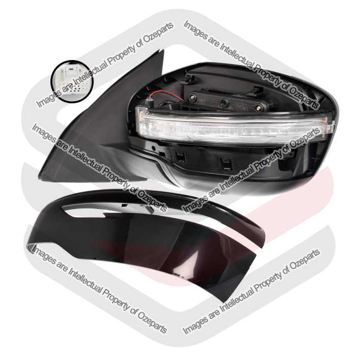 Ozeparts Fits Nissan Qashqai J11 Series 1 2014~2017 | Electric Power Door Mirror (7 Pins - Gloss Black) | LH LHS Left Hand (Passenger Side)