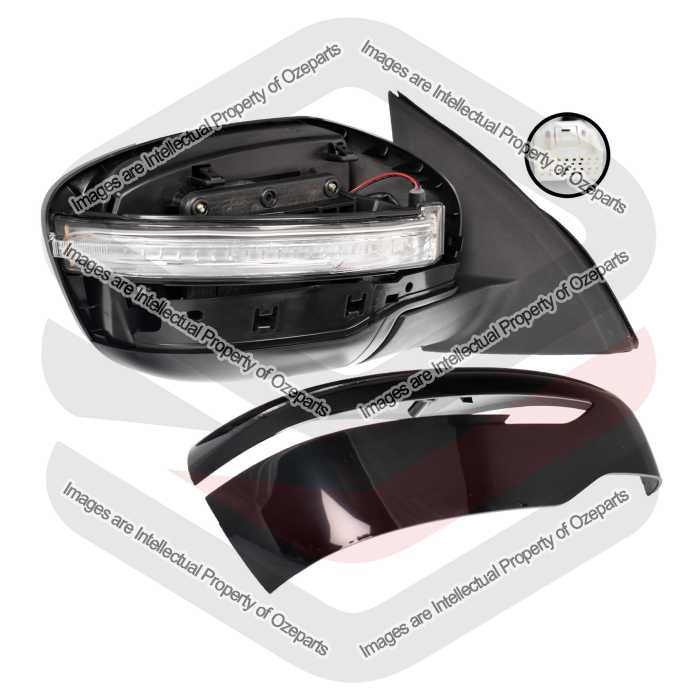 Ozeparts Fits Nissan Qashqai J11 Series 1 2014~2017 | Electric Power Door Mirror (7 Pins - Gloss Black) | RH RHS Right Hand (Driver Side)