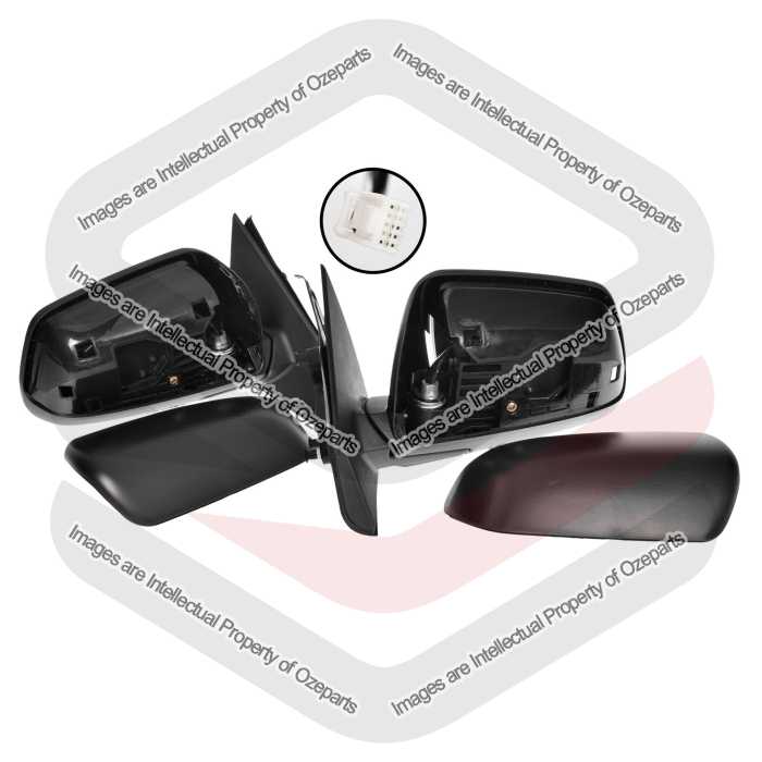 Set Pair LH+RH Electric Door Mirror Black No A/F For Mitsubishi Lancer CJ 07~15
