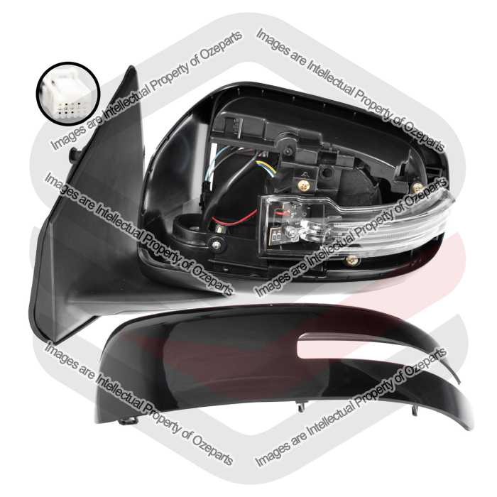LH Left Electric Door Mirror 5 Pins W Light For Mitsubishi Lancer CJ CF 14~17