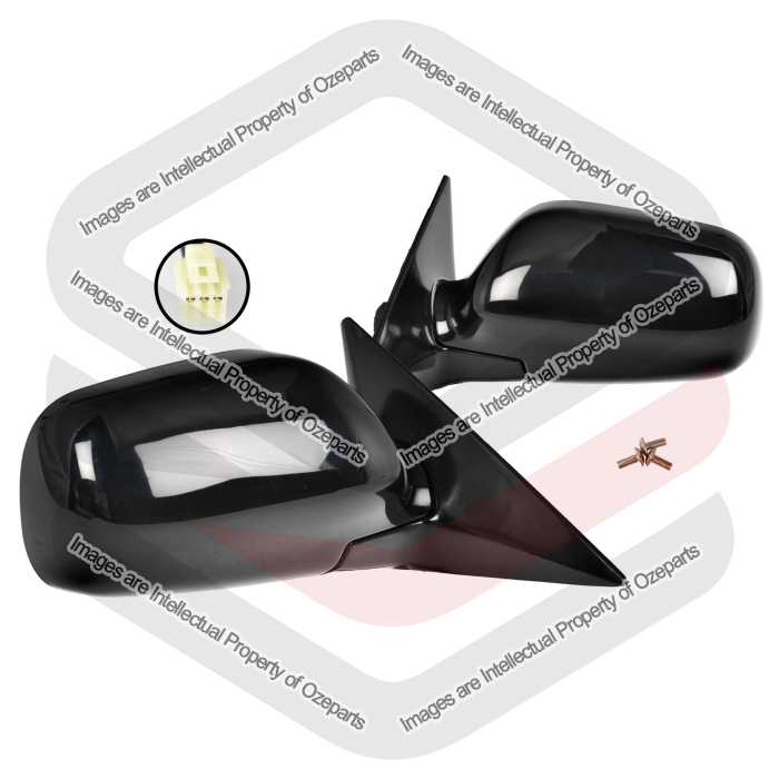 Set Pair LH+RH Electric Door Mirror 3 Pin Black For Subaru Liberty 1998~2003