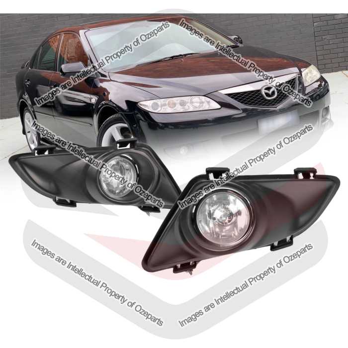 Full Set Fog Light Spot Driving Lamp KIT Black For Mazda 6 GG 2002~2005 Hatch