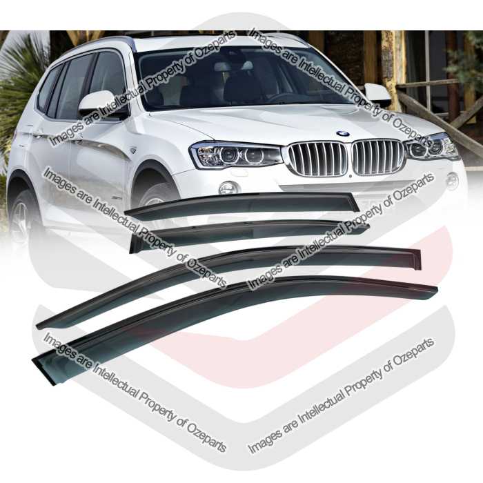 Ozeparts Fits BMW X3 F25 2010~2017 SUV | Complete Set of 4 Pcs Weathershield Weather Shields Sun Window Visor